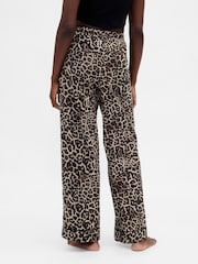 Gap Brown Leopard Print Poplin Pyjama Trousers - Image 2 of 5