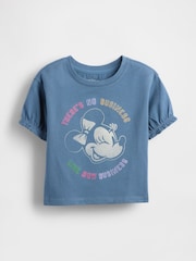 Gap Blue Disney Ruffle Sleeve Round Neck T-Shirt (6mths-5yrs) (6mths-5yrs) - Image 1 of 2