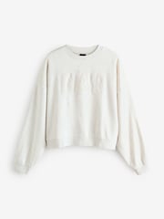 Gap Cream French Terry Logo Wedge Sweatshirt - Image 1 of 5
