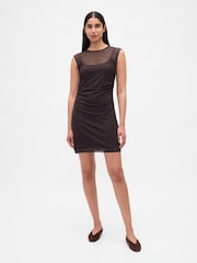 Gap Brown Mesh Mini Dress - Image 3 of 6