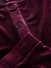 Burgundy Red Velour Waistcoat and Short Set (3-16yrs) - Image 8 of 8