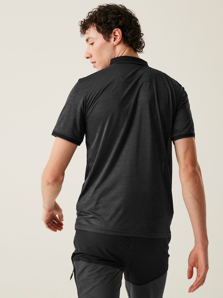 Regatta Black Remex II Polo Shirt - Image 2 of 7 Regatta Black Remex II Polo Shirt - Image 2 of 7