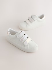 White Touch Fastening Wide Fit (G) Low Top Trainers - Image 1 of 5