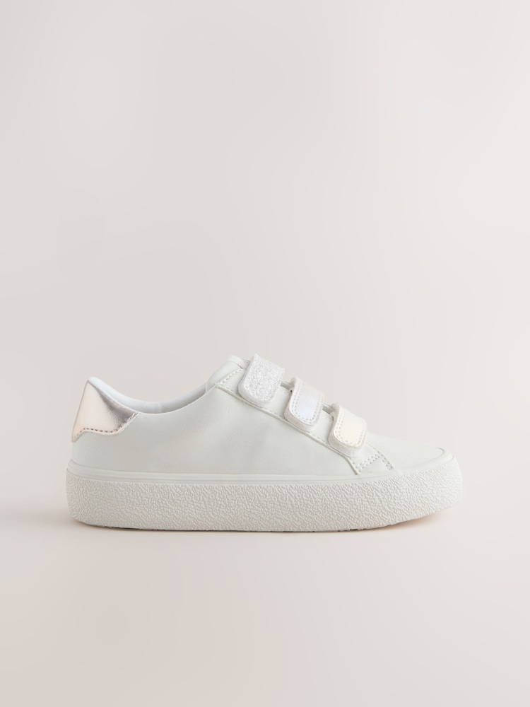 White Touch Fastening Wide Fit (G) Low Top Trainers - Image 2 of 5