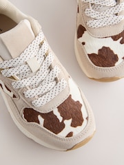 Cow Print Lace-up Bubble Trainers - Image 3 of 5