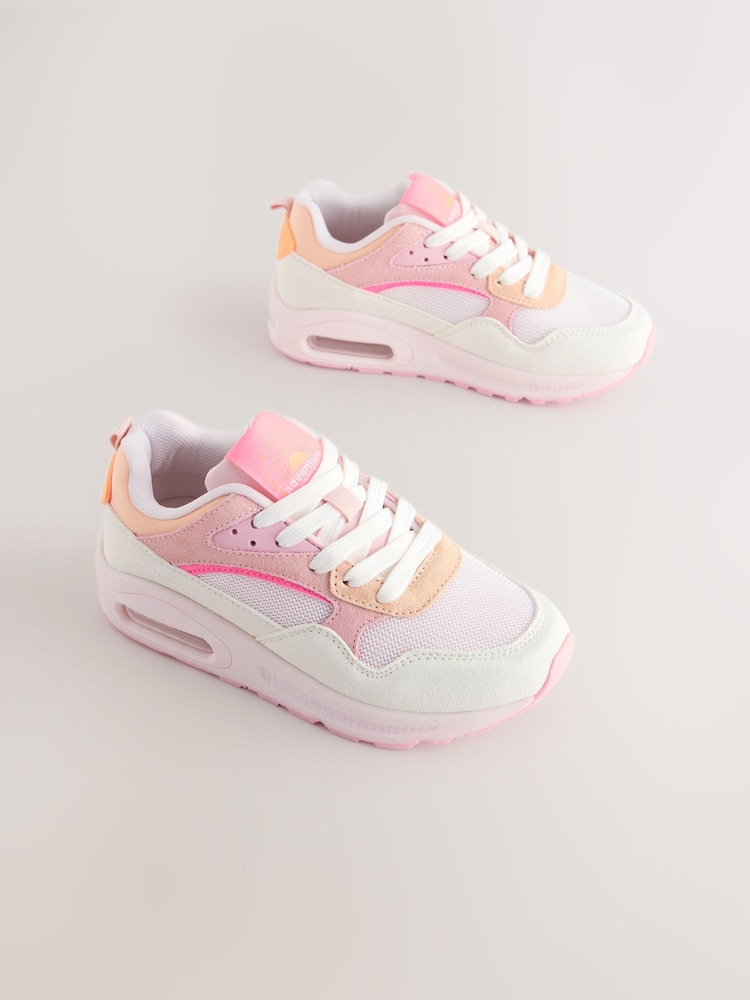 Pastel Pink Lace-up Bubble Trainers - Image 1 of 5 Pastel Pink Lace-up Bubble Trainers - Image 1 of 5