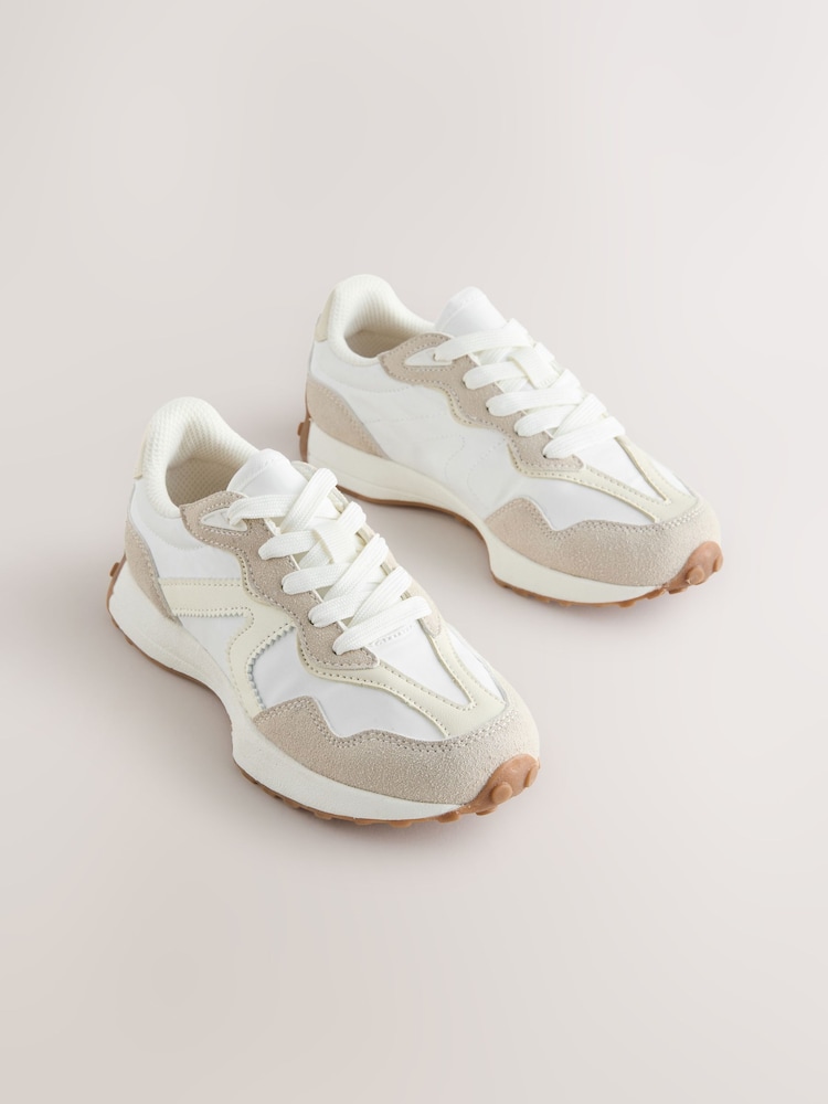 White Lace-Up Lifestyle Trainers - Image 1 of 5