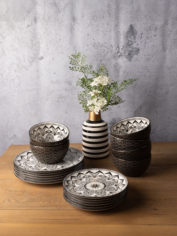 Code Maison 12 Piece Black Inari Dinner Set - Image 2 of 3