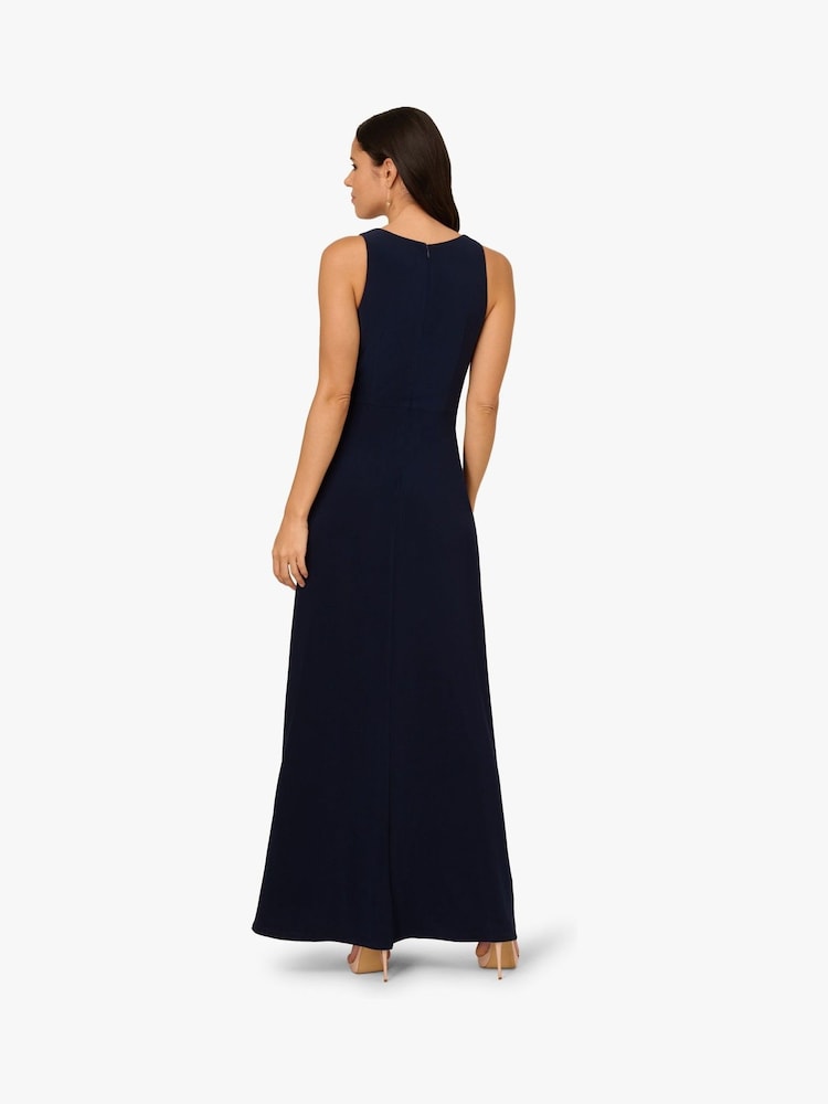 Adrianna Papell Blue Shirred Mermaid Jersey Gown - Image 2 of 6