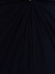 Adrianna Papell Blue Shirred Mermaid Jersey Gown - Image 6 of 6