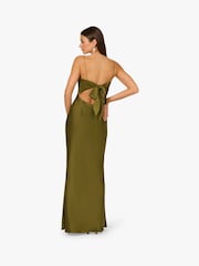 Adrianna By Adrianna Papell Green Stretch Satin Long Dress - Image 2 of 6