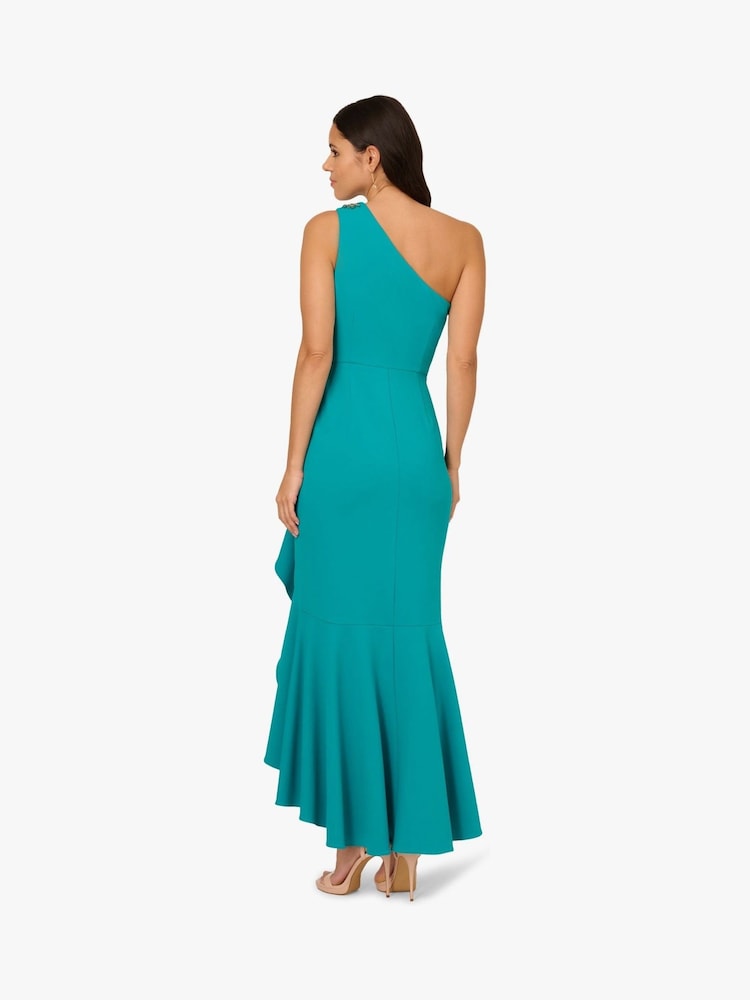 Adrianna Papell Green Studio Beaded Knit Crepe Gown - Image 2 of 6