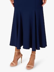 Adrianna Papell Blue Pearl Crepe Trim Dress - Image 5 of 6