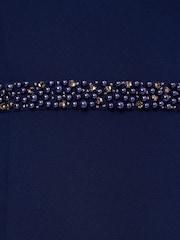 Adrianna Papell Blue Pearl Crepe Trim Dress - Image 6 of 6