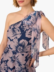 Adrianna Papell Blue Floral Print Organza Jumpsuit - Image 4 of 6