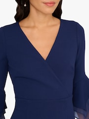 Adrianna Papell Blue Crepe Combo Midi Dress - Image 5 of 7