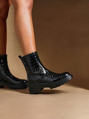 Linzi Charcoal Black Limited Wedge Ankle Boots - Image 6 of 6
