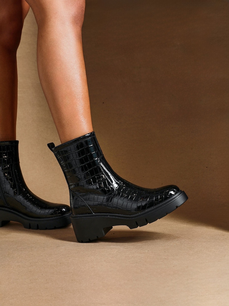 Linzi Charcoal Black Limited Wedge Ankle Boots - Image 6 of 6