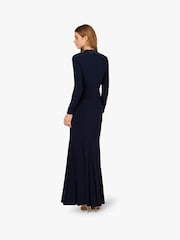 Adrianna Papell Blue Tuxedo Long Dress - Image 2 of 6