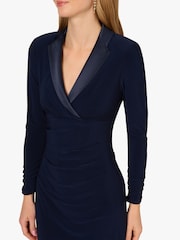 Adrianna Papell Blue Tuxedo Long Dress - Image 4 of 6