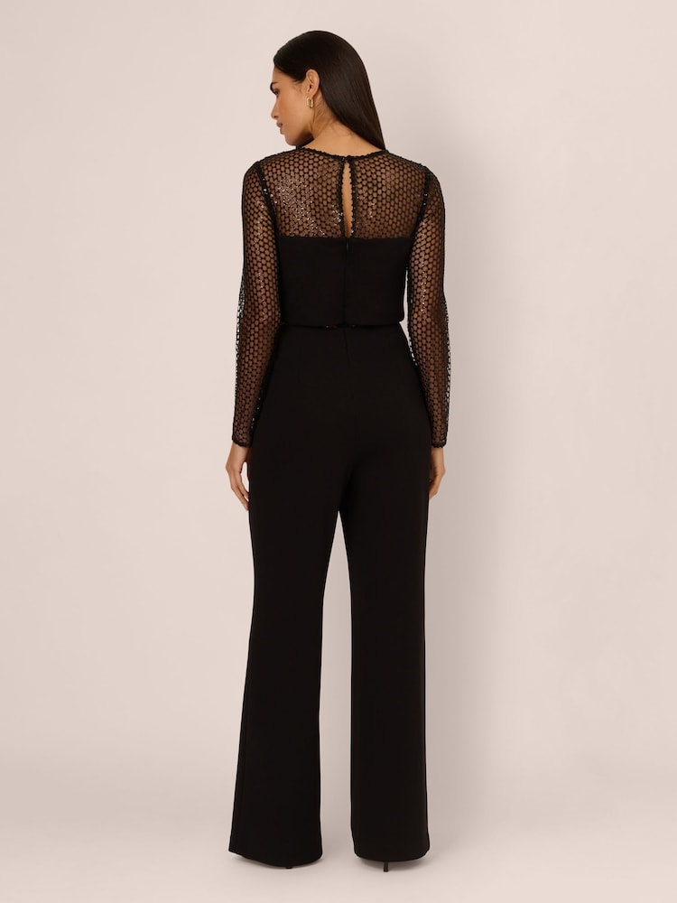 Adrianna Papell Knit Crepe Black Jumpsuit - Image 2 of 6