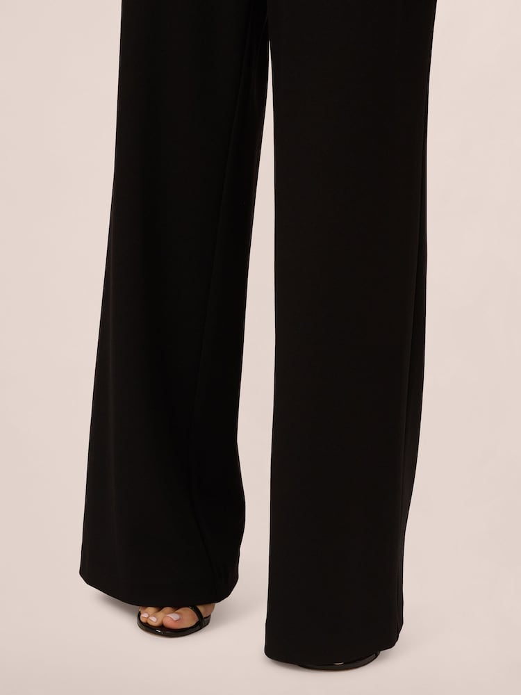 Salopeta Adrianna Papell Knit Crepe Negru - Image 5 of 6
