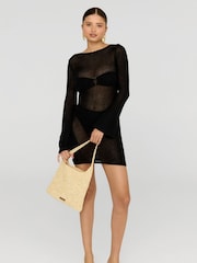 TALA Brown Raffia Shoulder Bag - Image 2 of 2