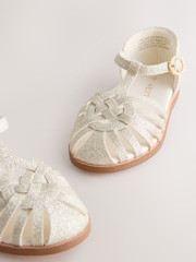 Gold Glitter Standard Fit (F) Fisherman Heart Occasion Sandals - Image 6 of 7