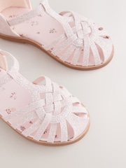Pink Glitter Standard Fit (F) Fisherman Heart Occasion Sandals - Image 7 of 8