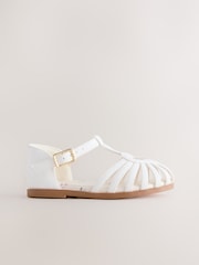 أبيض - صنادل للمناسبات بتصميم صياد مع تفاصيل قلب - صورة 4 من 5