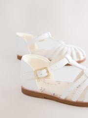 White Standard Fit (F) Fisherman Heart Occasion Sandals - Image 5 of 5