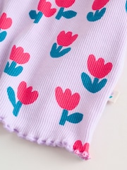 Purple Flower Baby Top and Leggings 2 Piece Set (0mths-2yrs) - Image 10 of 15