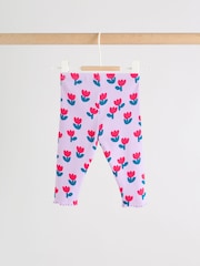 Purple Flower Baby Top and Leggings 2 Piece Set (0mths-2yrs) - Image 5 of 15