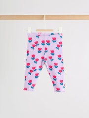 Purple Flower Baby Top and Leggings 2 Piece Set (0mths-2yrs) - Image 6 of 15