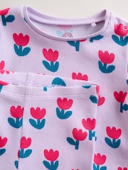 Purple Flower Baby Top and Leggings 2 Piece Set (0mths-2yrs) - Image 7 of 15