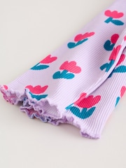 Purple Flower Baby Top and Leggings 2 Piece Set (0mths-2yrs) - Image 8 of 15