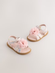 Pink Flower Corsage Sandals - Image 1 of 5
