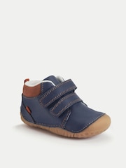 Start-Rite Babies Blue Pip Double Rip-Tape Leather Pre-Walker Boots - Image 3 of 6