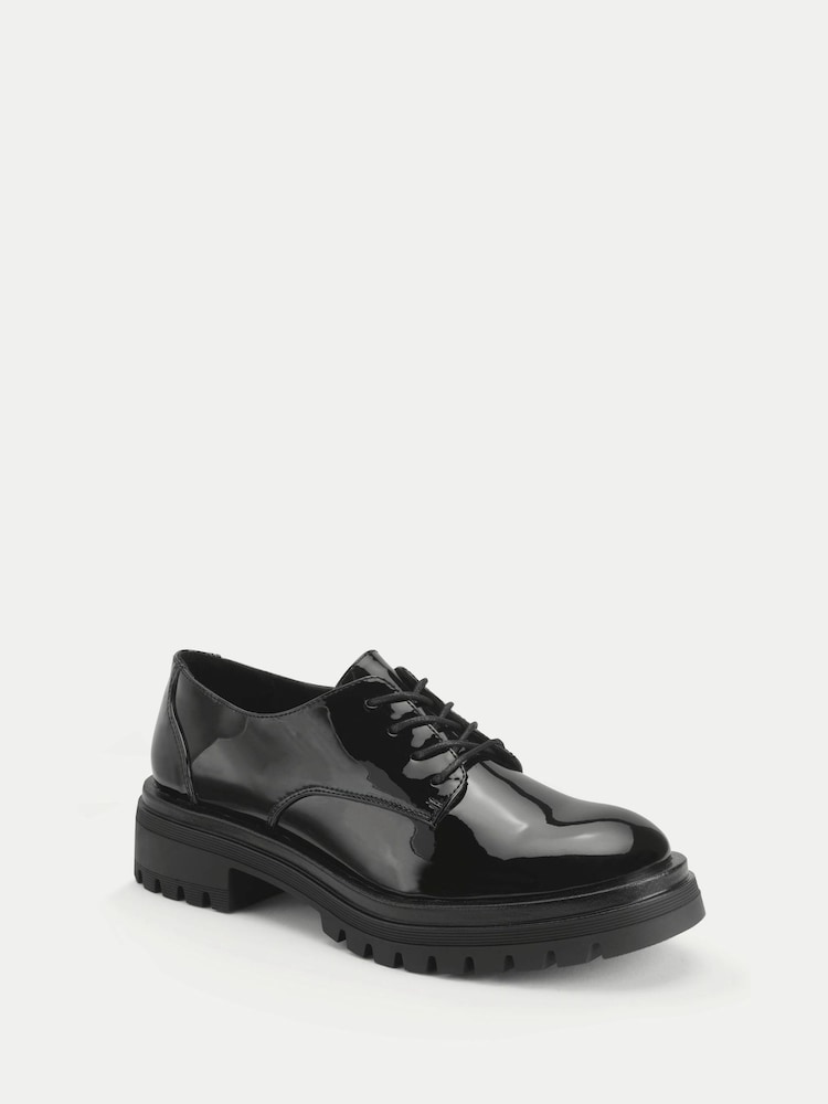 Start-Rite Girls Barcelona Chunky Lace Up Angry Angels Senior School Black Shoes - Bild 2 von 5