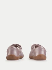 Start-Rite Girls Eternal Pink Pearlised Leather T-bar Rip-Tape First Walking Shoes - Image 3 of 5