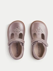 Start-Rite Girls Eternal Pink Pearlised Leather T-bar Rip-Tape First Walking Shoes - Image 4 of 5