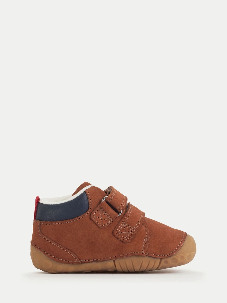 Start-Rite Baby Pip Nubuck Pre-Walking Double Rip-Tape Brown Boots - Image 2 of 6