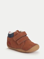 Start-Rite Baby Pip Nubuck Pre-Walking Double Rip-Tape Brown Boots - Image 3 of 6