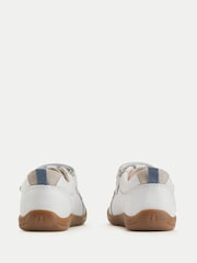Start-Rite Styler Leather Toddler Double Rip Tape Trainers Style First White Shoes - Image 4 of 6