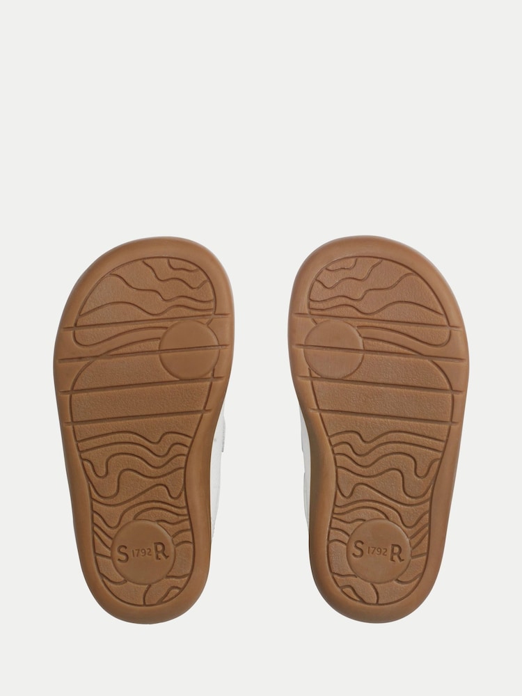 Start-Rite Styler Leather Toddler Double Rip Tape Trainers Style First White Shoes - Image 6 of 6