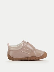 Start-Rite Girls Lila Patent Single Rip-Tape Closed Floral Print Pre-Walkers Nude Shoes - Image 2 of 6