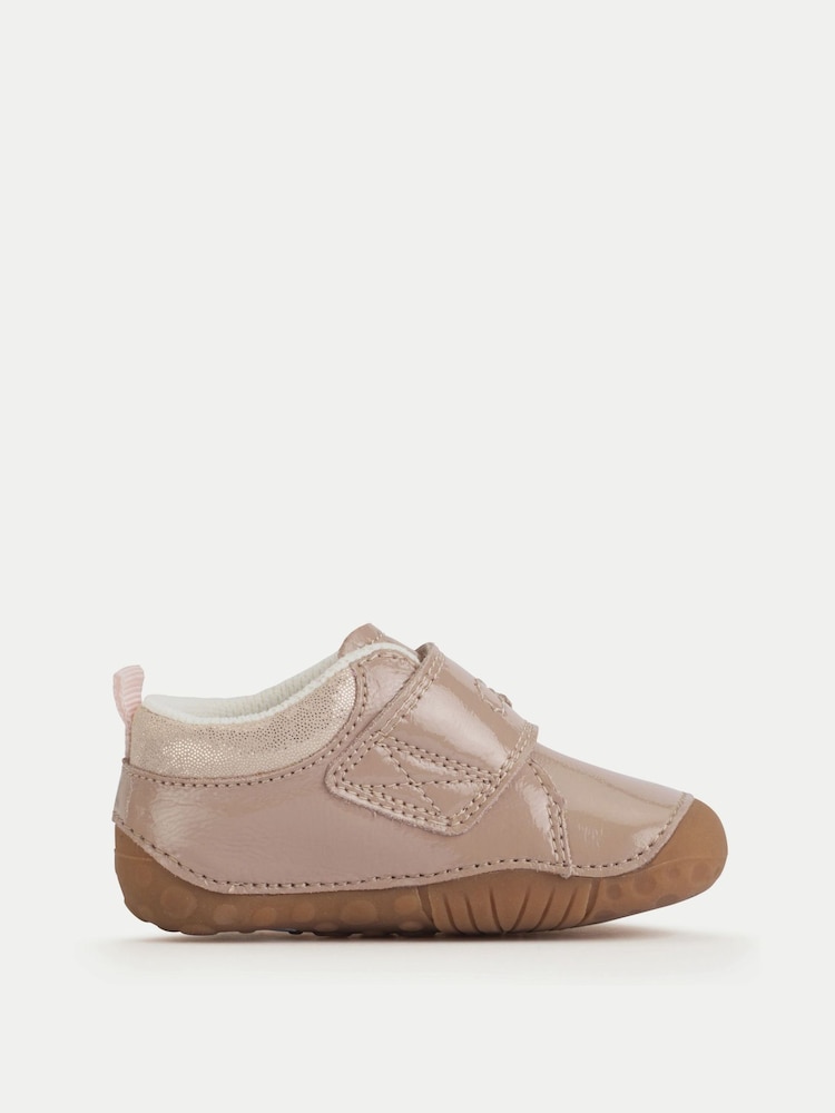 Start-Rite Girls Lila Patent Single Rip-Tape Closed Floral Print Pre-Walkers Nude Shoes - Image 2 of 6 Start-Rite Girls Lila Patent Single Rip-Tape Closed Floral Print Pre-Walkers Nude Shoes - Image 2 of 6