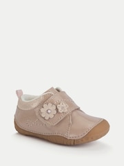 Start-Rite Girls Lila Patent Single Rip-Tape Closed Floral Print Pre-Walkers Nude Shoes - Image 3 of 6