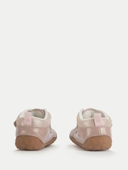 Start-Rite Girls Lila Patent Single Rip-Tape Closed Floral Print Pre-Walkers Nude Shoes - Image 6 of 6
