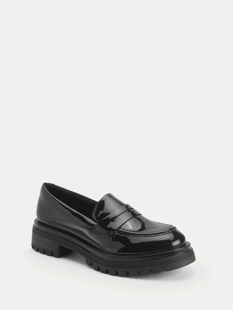 Start-Rite Senior Girls Paris Patent Slip On Loafer Style Angry Angels School Black Shoes - Image 2 of 5